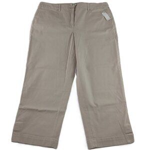 Talbots Women's Simply Flattering Skimmer Cropped Chino Pant Size 12 Tan